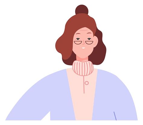 Retrato De Mujer De Mediana Edad Foto De Perfil Femenino Vector Premium