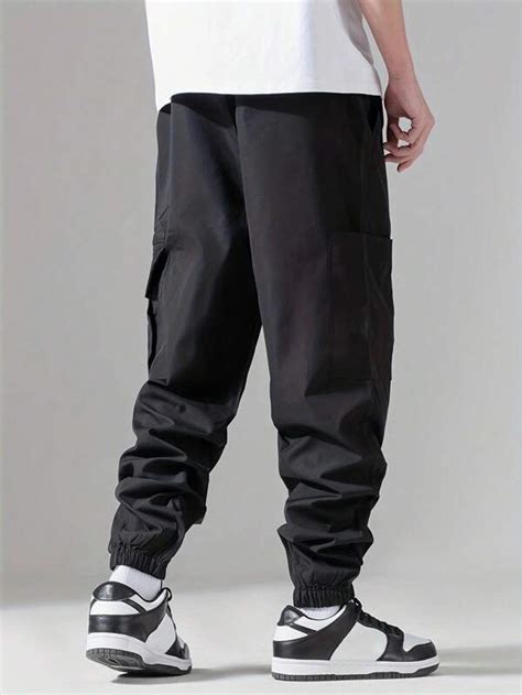 Men Flap Pocket Side Drawstring Waist Cargo Pants Shein Usa