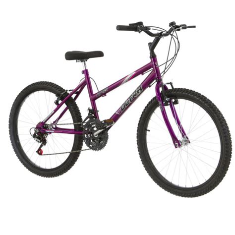 Bicicleta Feminina Lilás Aro 24 18 Marchas Pro Tork Ultra Submarino