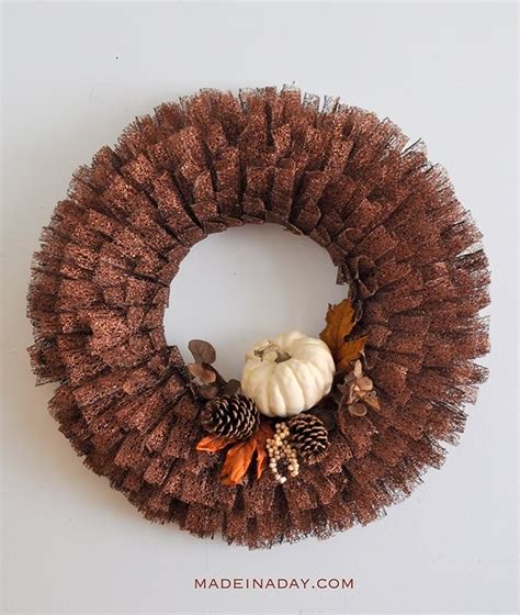 Fall Pumpkin Metallic Ribbon Wreath • Made in a Day