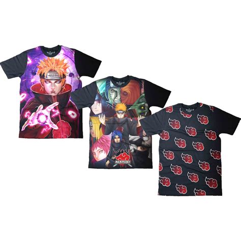 Kit Camisetas Masculina Akatsuki Naruto Shipuuden Pain Madar Uchiha