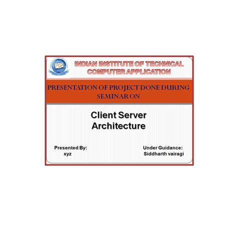 Client Server Architecture Seminar Report With Ppt Digital Education