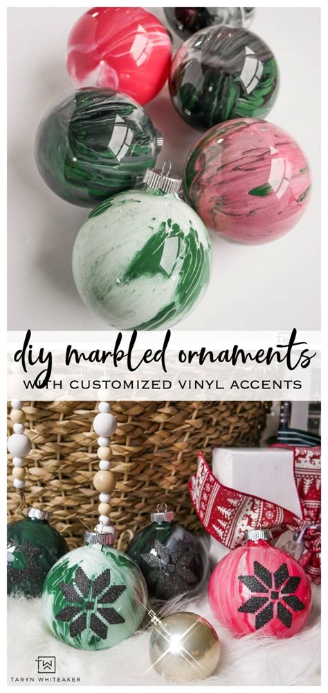 How To Make Diy Marbled Ornaments Taryn Whiteaker Designs Diy