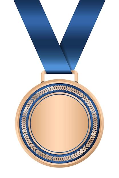 Premium Vector Bronze Medal Realistic Medal Bronze Medal With Ribbon