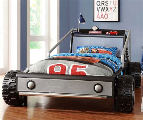 Silver Twin Race Car Bed | Kids Bedroom