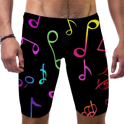 Mens Swim Briefs Mens Athletic Swimwear Jammers Music Color Notes