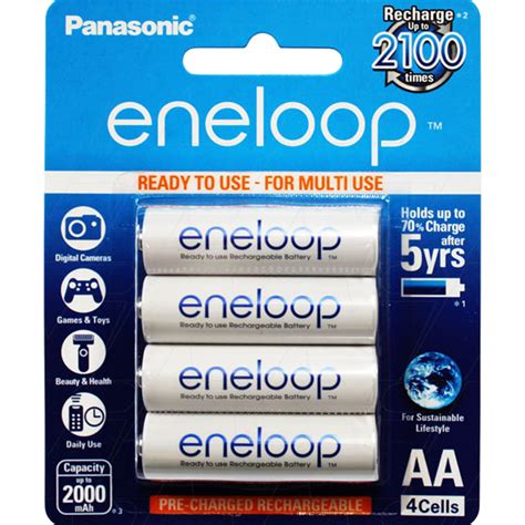 Eneloop Aa Ready To Use Nimh 1900mah White Batteries 4pack