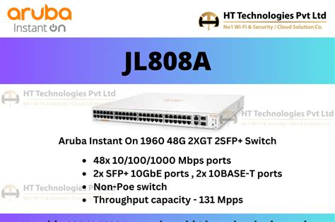 Jl A Aruba Instant On G Xgt Sfp Switch White At Best