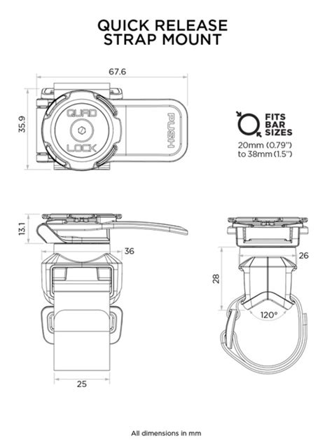 Quad Lock Quick Release Strap Mount Mc Utstyr