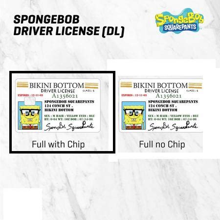 Spongebob Bikini Bottom Driver License Atm Debit Credit Card Skin Vinyl