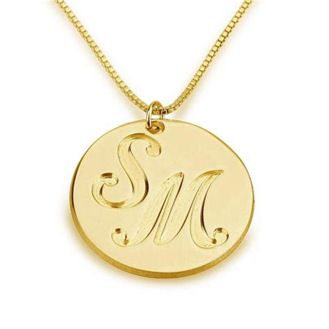 24k Gold Plated Medallion Initials Necklace Onecklace