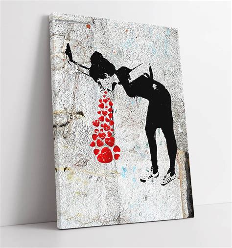 Banksy Love Sick Canvas Wall Art Print Graffiti Street Etsy