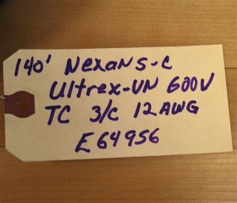 Nexans C Tc C Ultrex Vn V Tc C Awg Cable Ul E Used Ebay