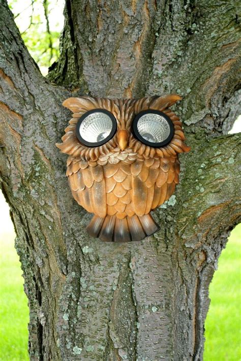 Amazon Outdoor Garden Tree Face Solar Owl Patio Lawn