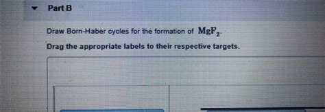 Solved Part A Draw Born Haber Cycles For The Formation Of