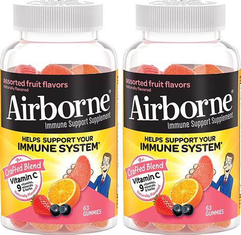 Airborne Mg Vitamin C Gummies For Adults Immune Support Supplement