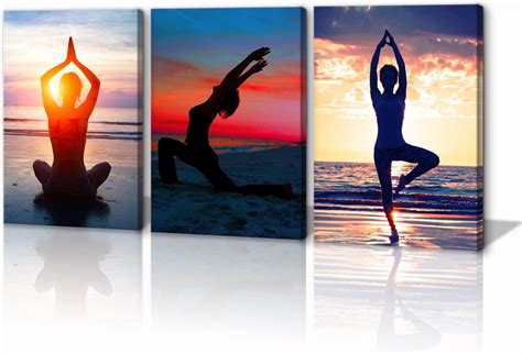 Amazon Kawahone Pcs Yoga Poses Spiritual Wall Decor Yoga And Zen