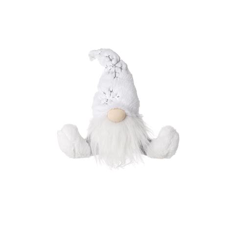 Sitting Gonk With White Fur Snowlake Hat Gemporia