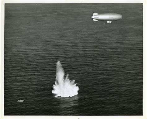 Us Navy Blimp During Target Practice Off Lakehurst New Jersey In