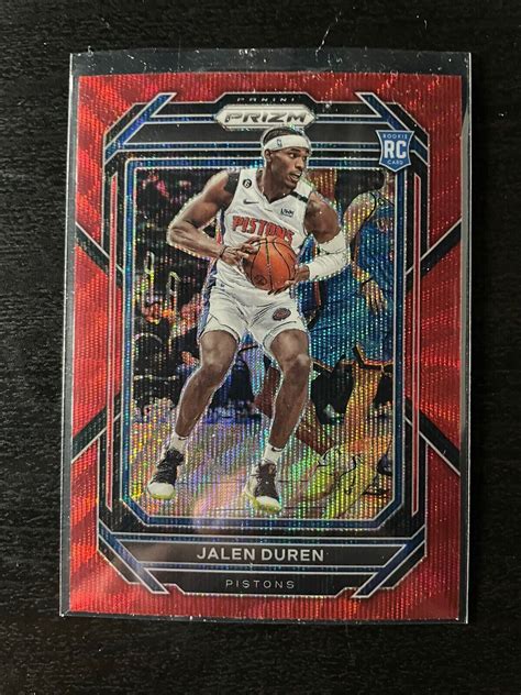 Red Wave 2022 23 Panini Prizm Jalen Duren RC Detroit Pistons Rookie