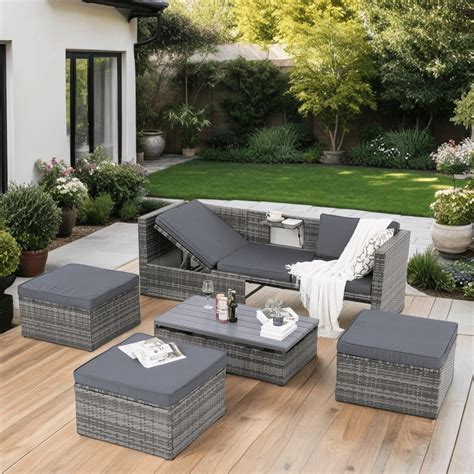 5 Piece Patio Furniture Sets, All-Weather Outdoor Conversation Sets ...