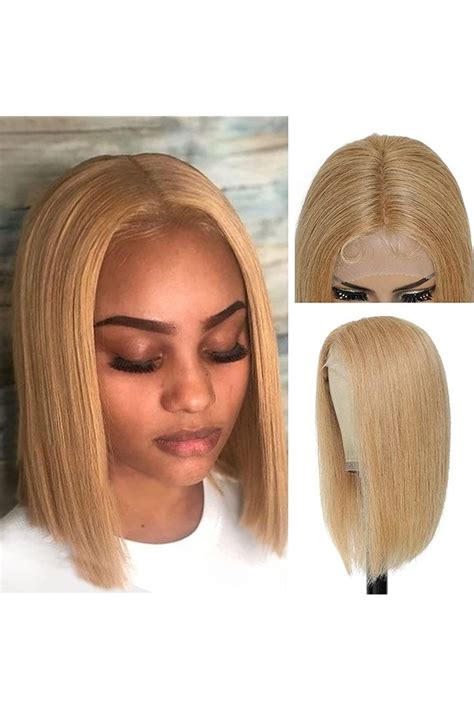 X Tress Bob Wigs Honey Blonde Glueless Wigs Human Hair For Women Short