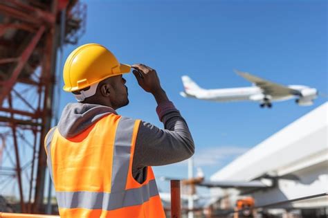 Premium Photo | Engineer working with a airplane