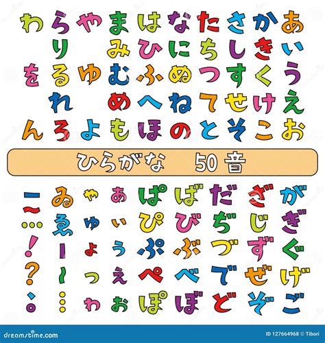 Fuentes Japonesas De Los Hiragana Color Ilustración del Vector