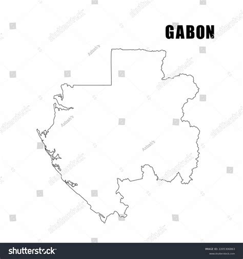 Vector Illustration Of Outline Map Of Gabon Royalty Free Stock