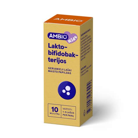 Ambio Kids Lakto Bifidobakterijos Lašai 10 Ml Gintarinė Vaistinė