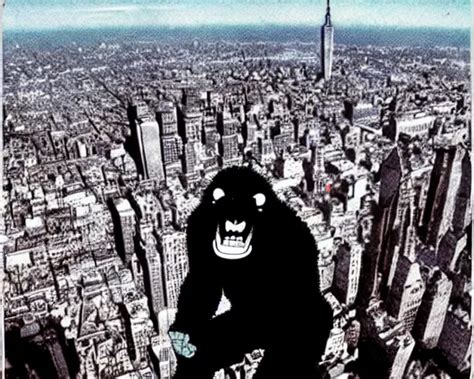 Anime King Kong Climbing The Empire State Building Stable Diffusion