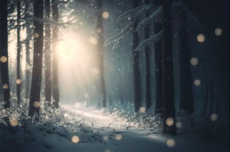 Premium AI Image | winter forest background