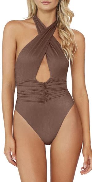 Pq Swim Celine Halter One Piece Swimsuit In Lucaya At Nordstrom