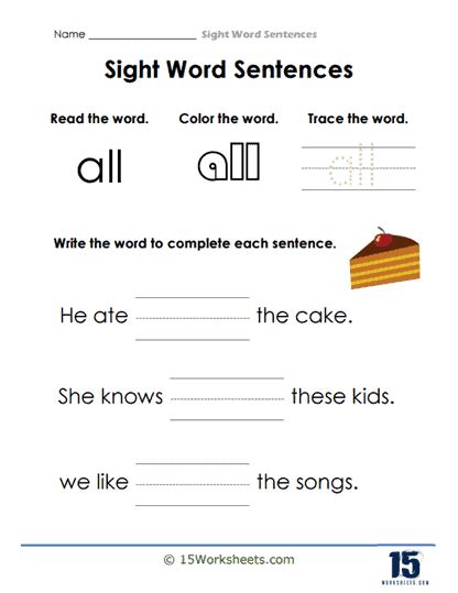 Matching Sentences Worksheets K5 Learning Worksheets Library