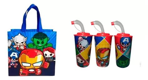 25 Bolsas Y 25 Vasos Dulceros Avengers Envío gratis