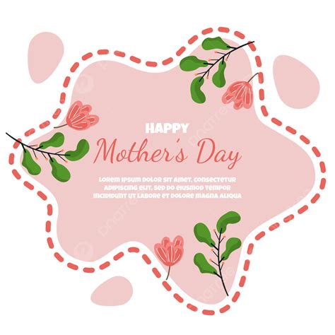 Happy Mothers Day Flower Floral Card Flat Illustration Event Day