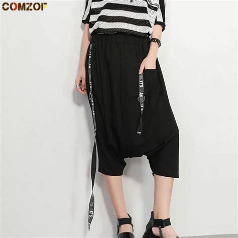 Personality Hip Hop Women Baggy Pants Summer Fashion Ribbon Loose