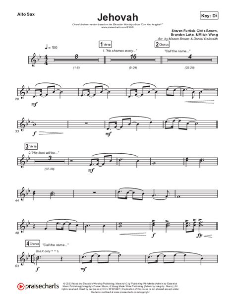 Jehovah Choral Anthem Satb Alto Sax Sheet Music Pdf Elevation