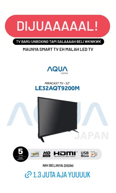 AQUA LED TV 32 Inch Elektronik TV Perlengkapan Hiburan Di Carousell