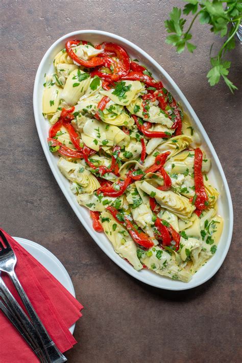 Artichoke And Roasted Red Pepper Salad Queen Of My Kitchen