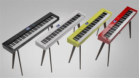 Electronic Piano Retro Style D Model Turbosquid