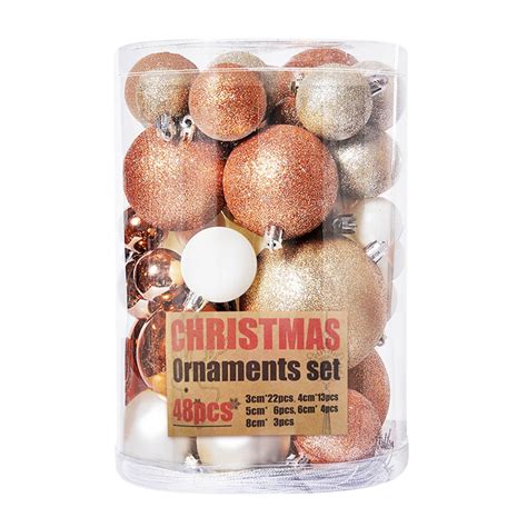 Clearance Christmas Balls Ornaments 48pcs Christmas Tree Decoration Shatterproof Hanging