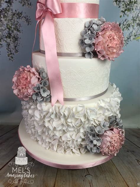 Wedding Cake Sugar Ruffles And Lace Mels Amazing Cakes