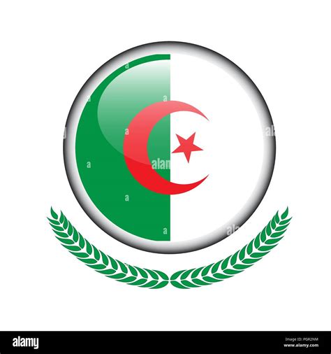 Algeria flag button. Algeria flag icon. Vector illustration of Algeria ...