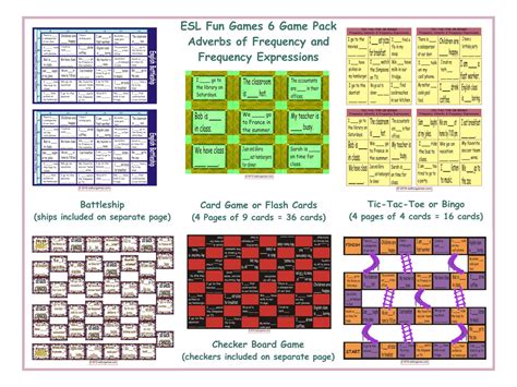 Adverbs Of Frequency And Frequency Expressions 6 Board Game Bundle Teaching Resources