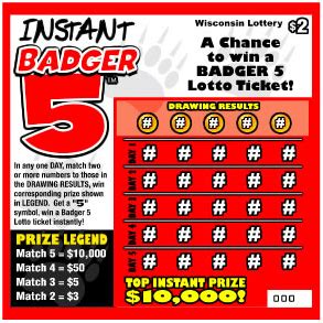 Badger 5 Lotto Wisconsin State USA Lottery to Play