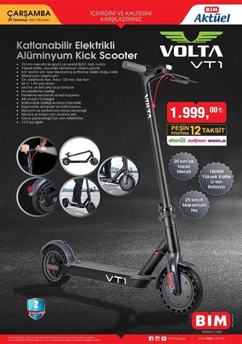 BİM Volta VT1 Katlanabilir Elektrikli Scooter Satacak TeknoDiot