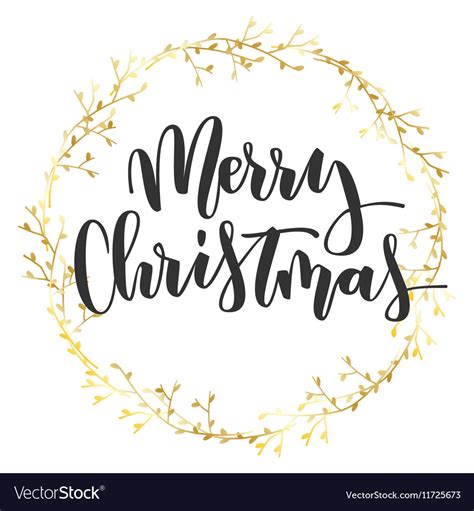 Merry Christmas Hand Written Inscription Vector Image