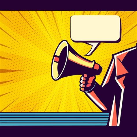 Premium Vector Businessman Hand Holding A Megaphone Pop Art Retro