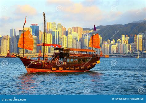 Chinese Junk In Hong Kong Editorial Image Image Of Chinese 129436830